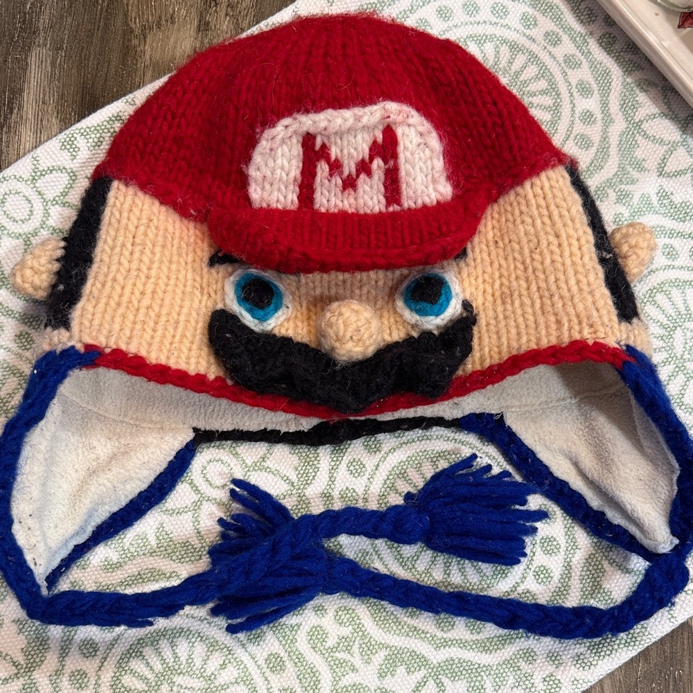 Super Mario Boys Winter Hat Handmade Knitted. CUTE!!